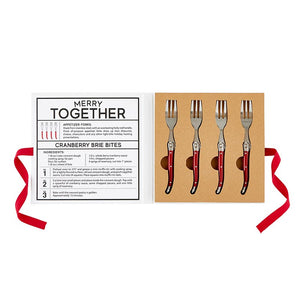 Charcuterie Forks Gift Set - Red Holiday