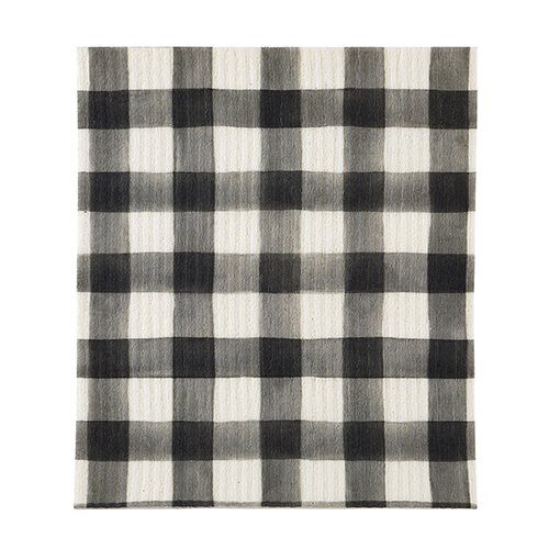 Organic Dishcloth - black buffalo check