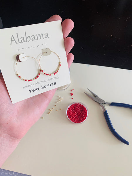 CUSTOM Morse Code Hoop Earrings