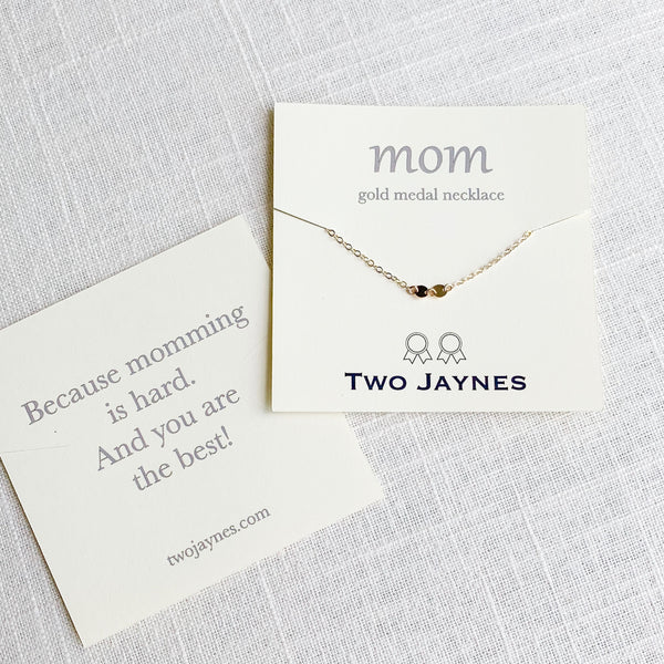 Mom Gold Medal Necklace