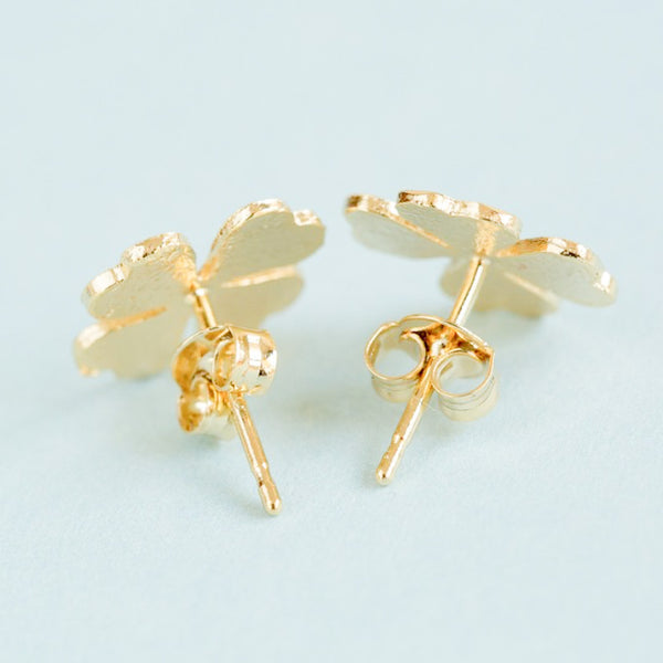 Minimalist Clover Stud Earrings GOLD or SILVER