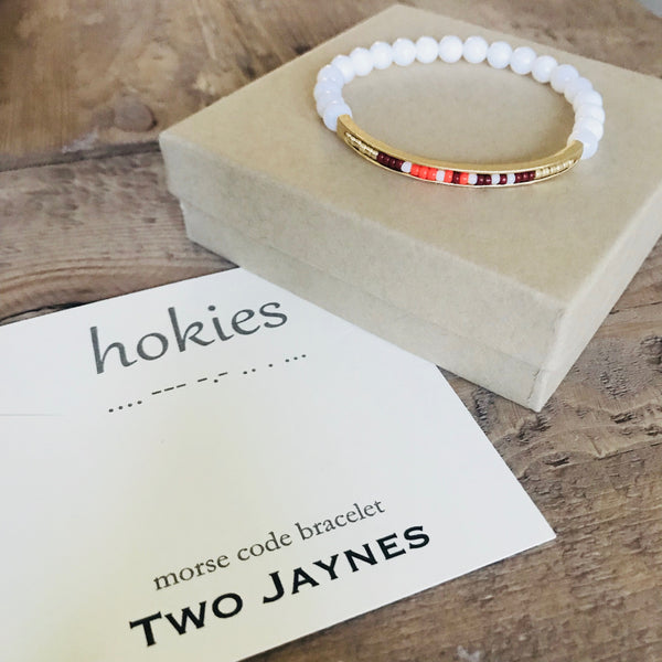 HOKIES - Morse Code Bracelet