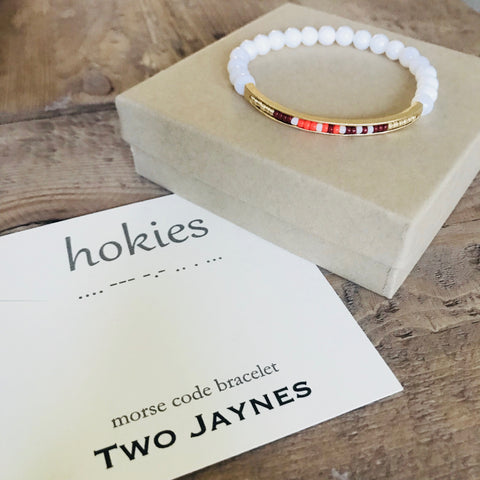 HOKIES - Morse Code Bracelet