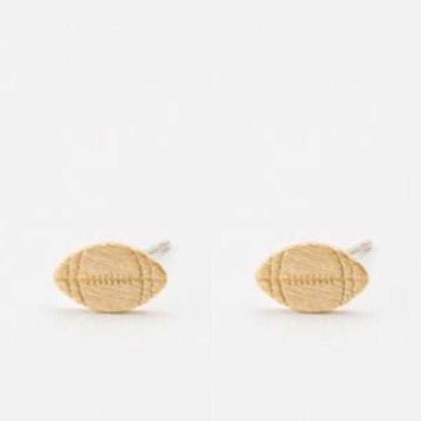Minimalist Football Stud Earrings GOLD or SILVER