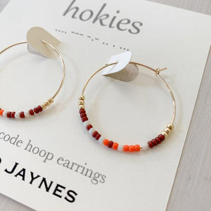 HOKIES - Morse Code Hoop Earrings