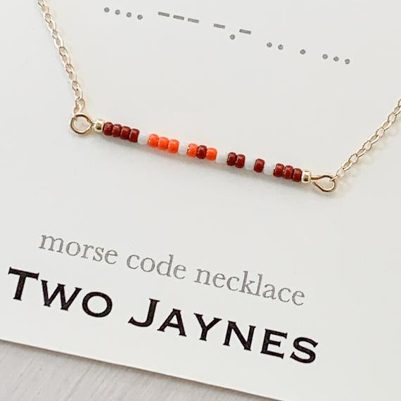 HOKIES - Morse Code Necklace