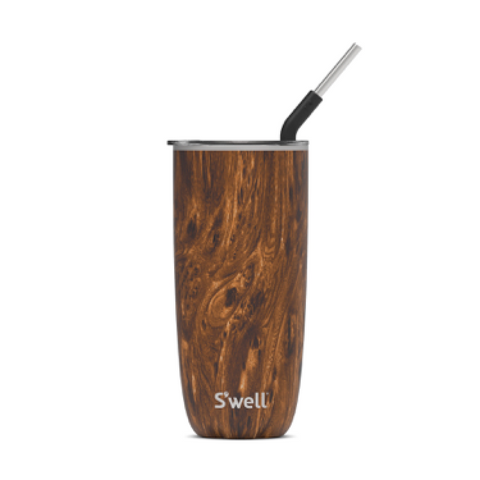 Insulated Tumbler with Straw - 24oz, Teakwood