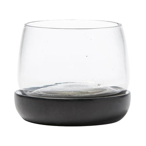 Small Black Marble and Glass Bowl