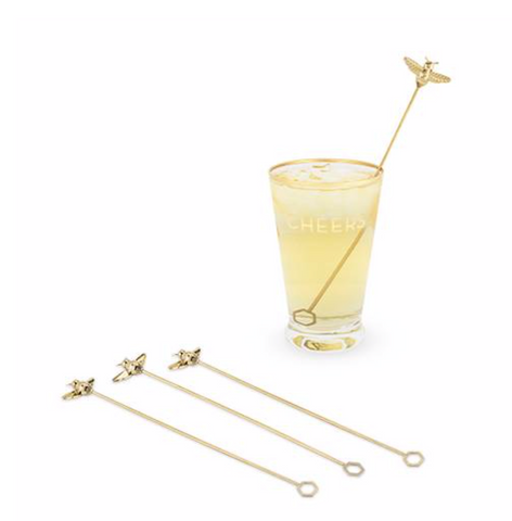 Drink Stir Sticks - Brass Bee