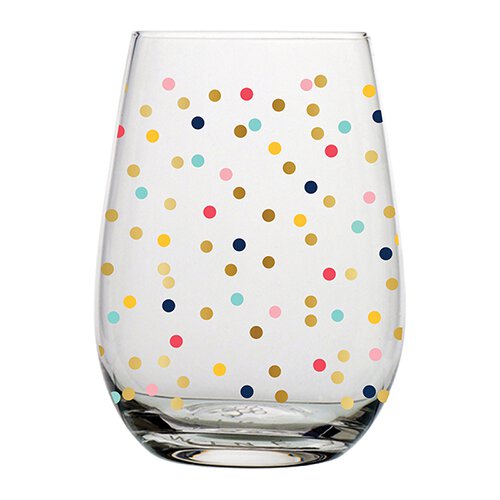 Festive Dot Stemless Wine Glass