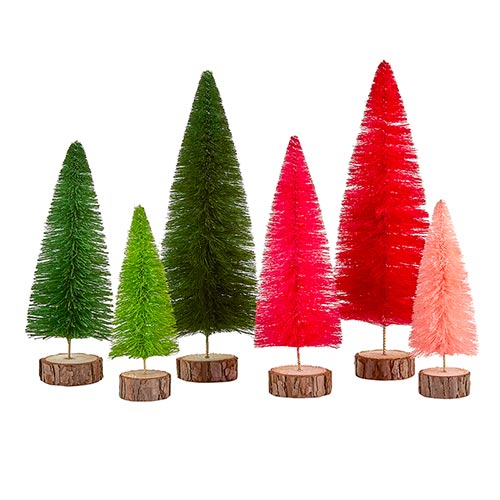 Bottle Brush Trees - assorted colors & sizes
