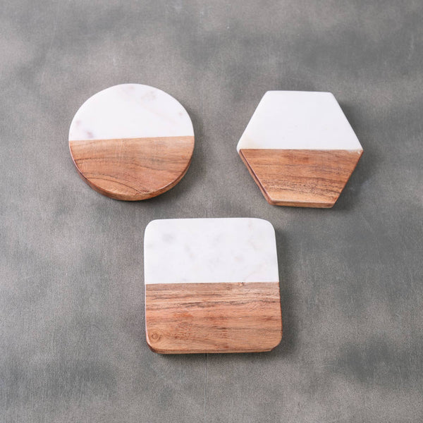 Marble and Wood Coaster