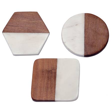 Marble and Wood Coaster