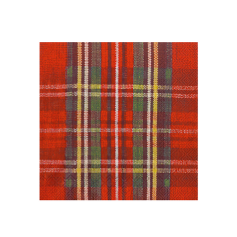 Cocktail Napkins - Red Tartan Plaid