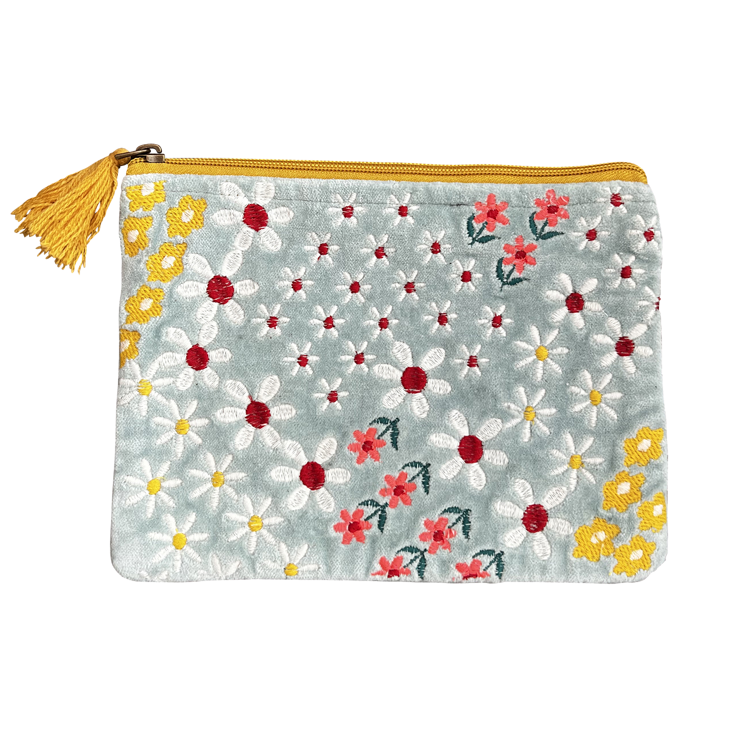 Embroidered Daisy Bouquet Coin Purse