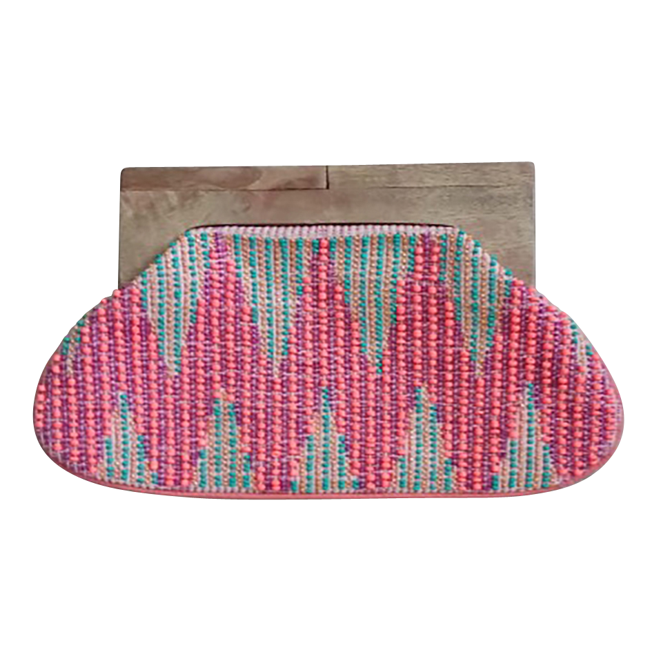 Beaded Clutch with Wooden Handle