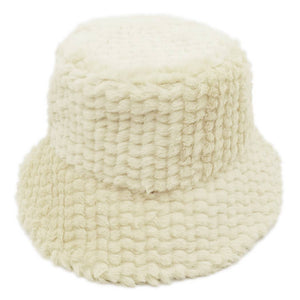 Winter Solid Color Fuzzy Fur Bucket Hat
