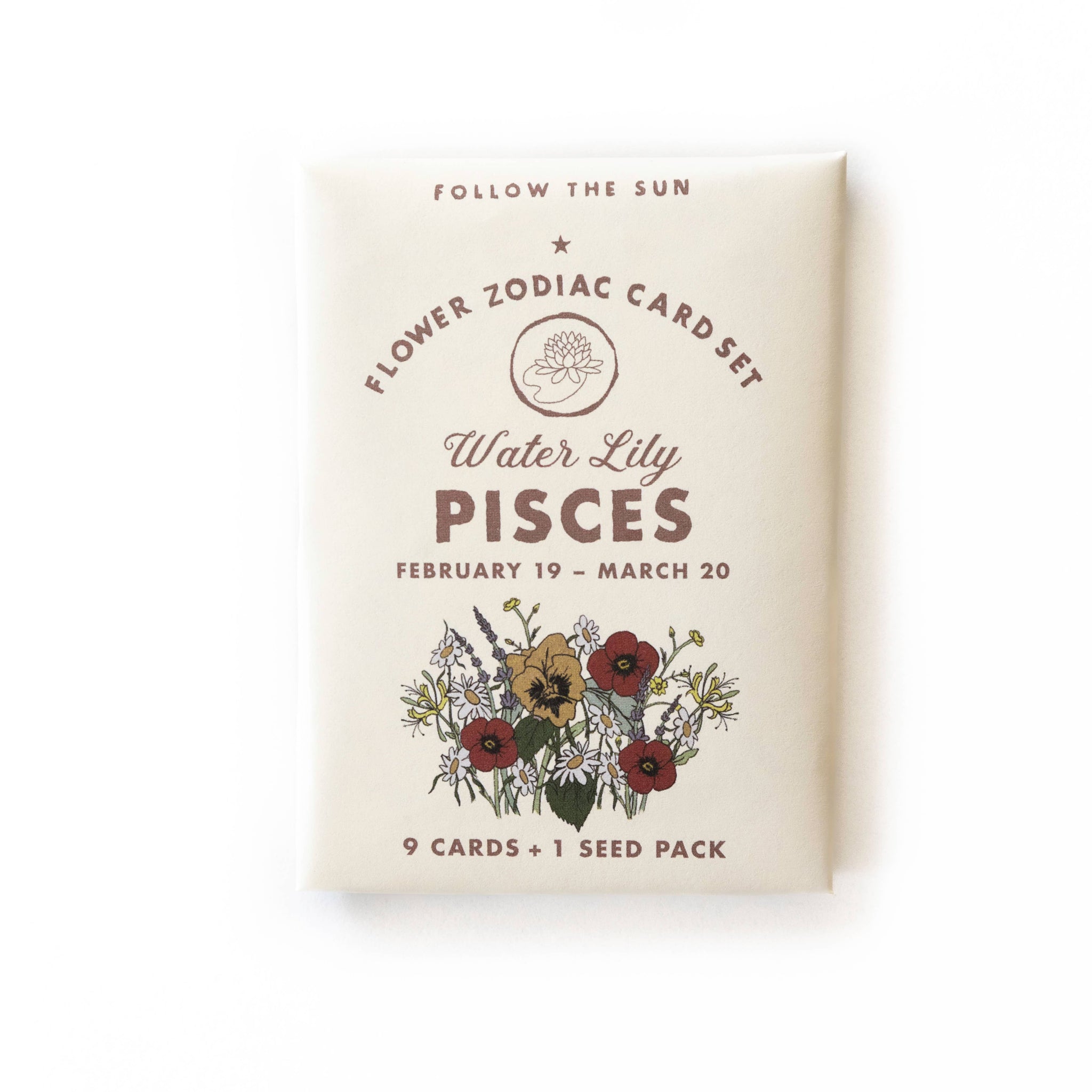 Flower Zodiac Sticker Card Set - Pisces (Feb 19 - Mar 20)