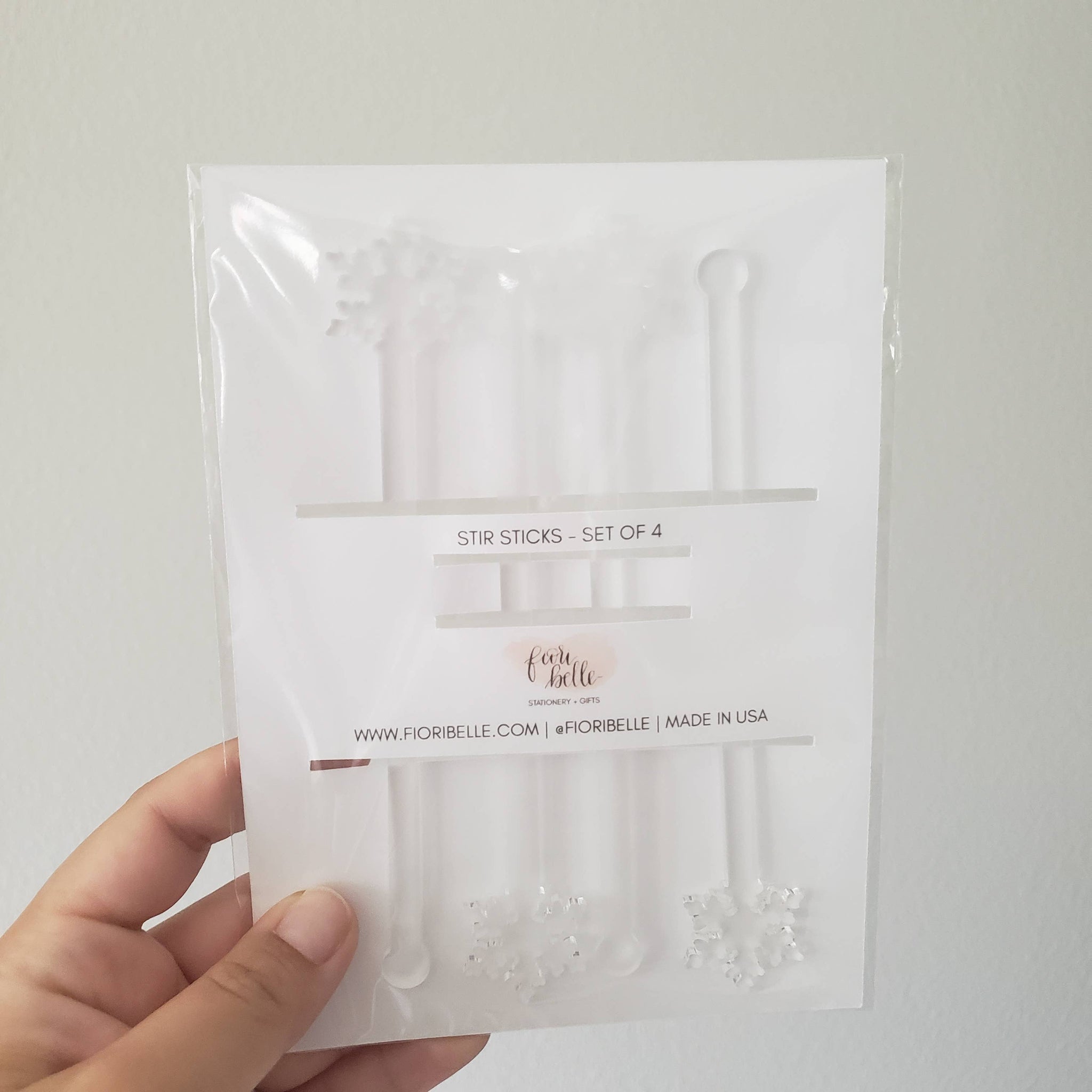 Acrylic Drink Stirrers - Clear Snowflake