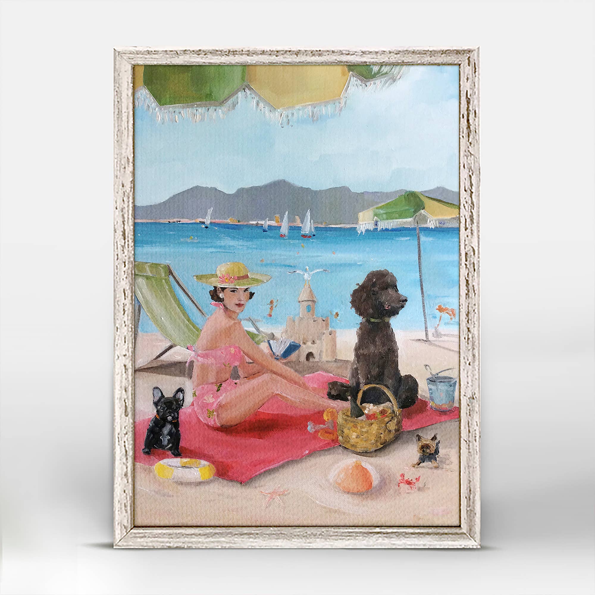 A Day In St. Tropez Mini Framed Canvas - 5" x 7"