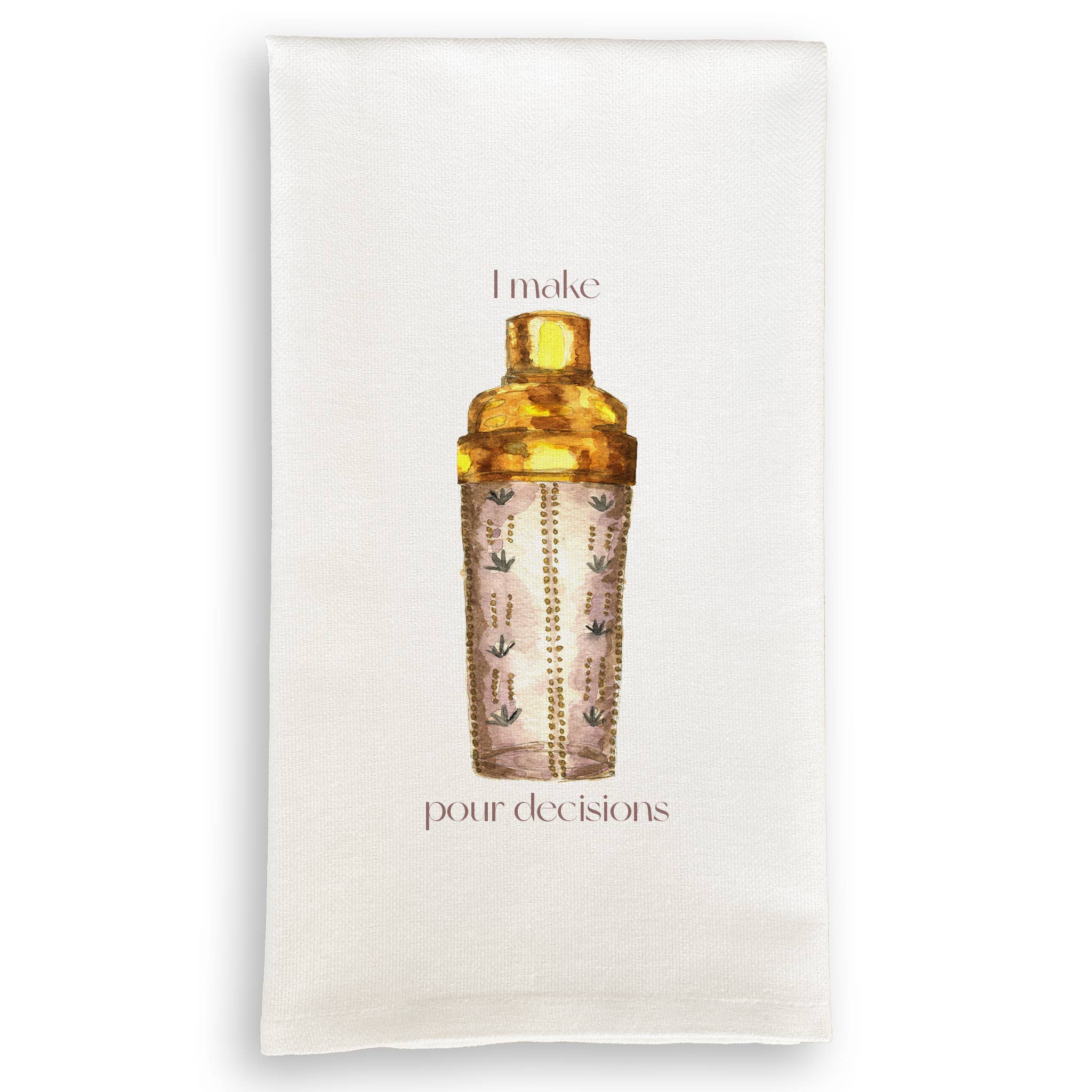 Cocktail Shaker with Quote Dish Towel