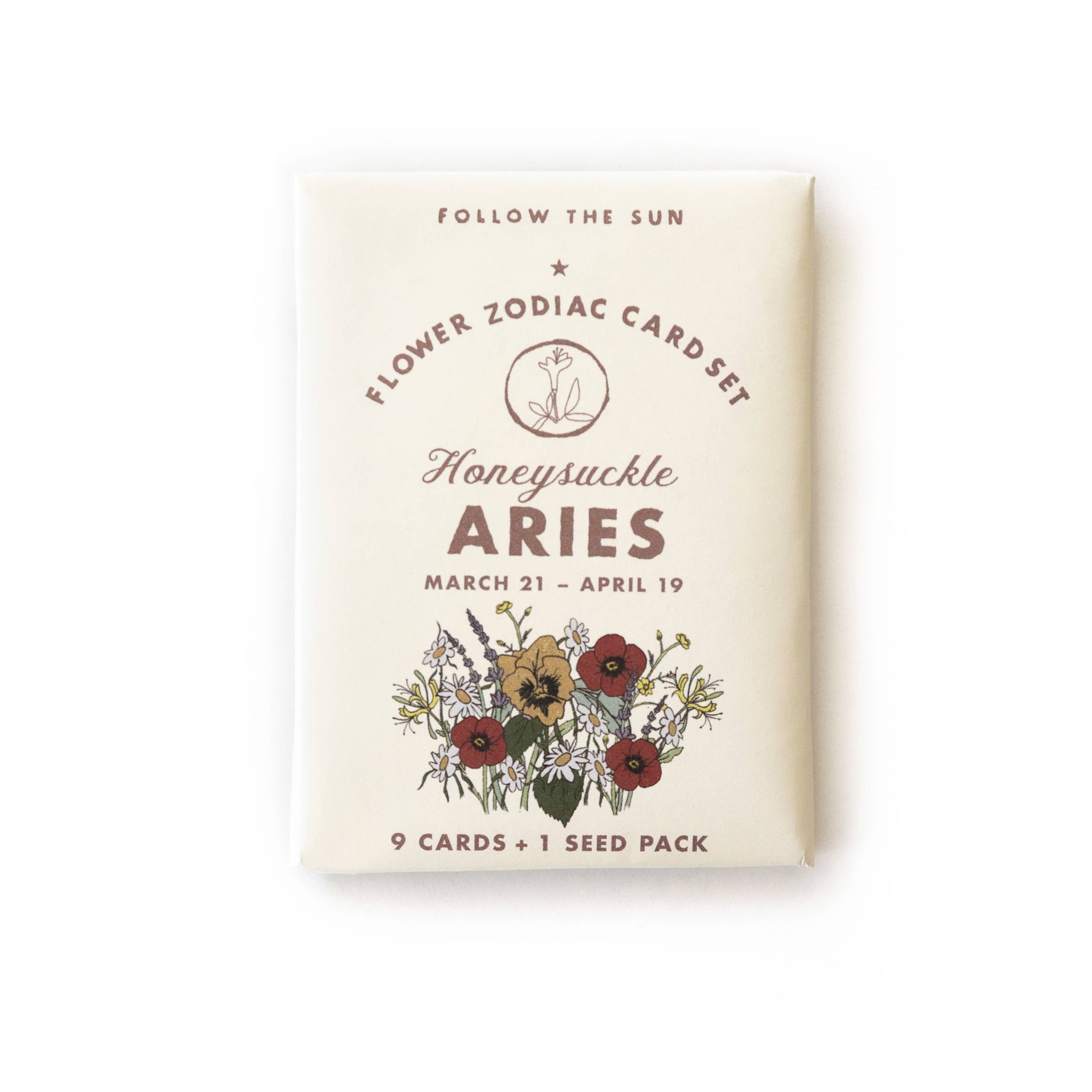 Flower Zodiac Sticker Card Set - Aries (Mar 21 - Apr 19)
