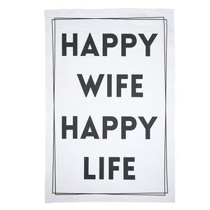 Tea Towel - HAPPY WIFE HAPPY LIFE