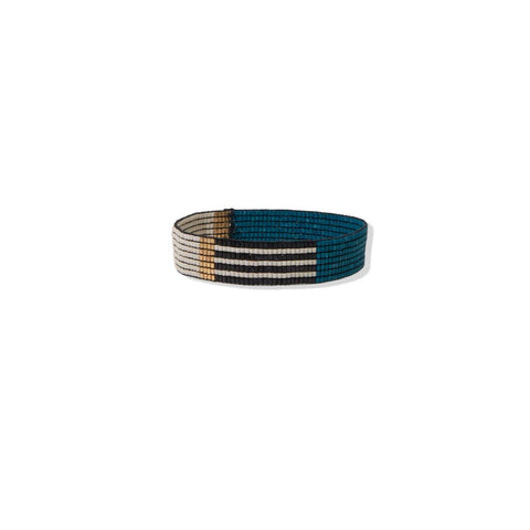 Bracelet - Color Block Luxe Stretch Thin, Peacock